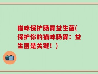 猫咪保护肠胃益生菌(保护你的猫咪肠胃：益生菌是关键！)