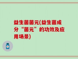 益生菌菌元(益生菌成分“菌元”的功效及应用场景)