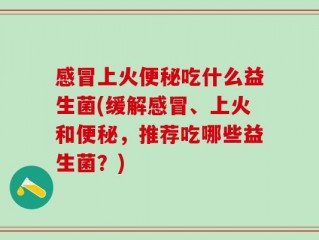 感冒上火便秘吃什么益生菌(缓解感冒、上火和便秘，推荐吃哪些益生菌？)