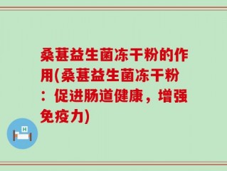 桑葚益生菌冻干粉的作用(桑葚益生菌冻干粉：促进肠道健康，增强免疫力)