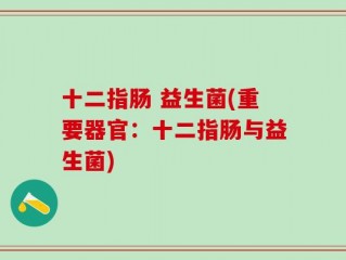 十二指肠 益生菌(重要器官：十二指肠与益生菌)