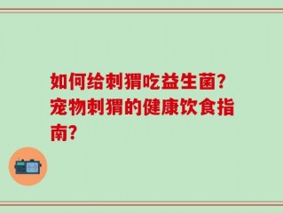 如何给刺猬吃益生菌？宠物刺猬的健康饮食指南？