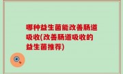 哪种益生菌能改善肠道吸收(改善肠道吸收的益生菌推荐)