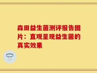 森田益生菌测评报告图片：直观呈现益生菌的真实效果