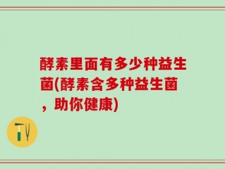 酵素里面有多少种益生菌(酵素含多种益生菌，助你健康)