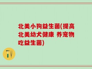 北美小狗益生菌(提高北美幼犬健康 养宠物吃益生菌)