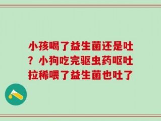 小孩喝了益生菌还是吐？小狗吃完驱虫药呕吐拉稀喂了益生菌也吐了