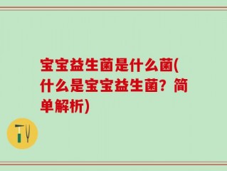 宝宝益生菌是什么菌(什么是宝宝益生菌？简单解析)