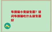 布偶猫小宠益生菌？请问布偶猫吃什么益生菌好