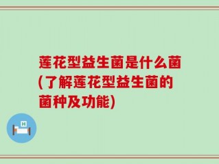 莲花型益生菌是什么菌(了解莲花型益生菌的菌种及功能)