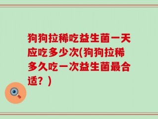 狗狗拉稀吃益生菌一天应吃多少次(狗狗拉稀多久吃一次益生菌最合适？)
