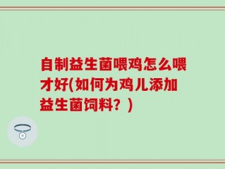 自制益生菌喂鸡怎么喂才好(如何为鸡儿添加益生菌饲料？)
