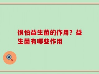 很怕益生菌的作用？益生菌有哪些作用