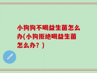 小狗狗不喝益生菌怎么办(小狗拒绝喝益生菌怎么办？)