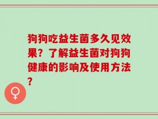 狗狗吃益生菌多久见效果？了解益生菌对狗狗健康的影响及使用方法？