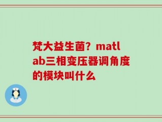 梵大益生菌？matlab三相变压器调角度的模块叫什么