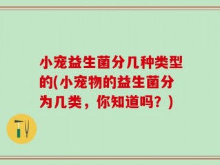 小宠益生菌分几种类型的(小宠物的益生菌分为几类，你知道吗？)