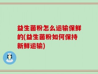 益生菌粉怎么运输保鲜的(益生菌粉如何保持新鲜运输)
