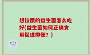 想拉屎的益生菌怎么吃好(益生菌如何正确食用促进排便？)
