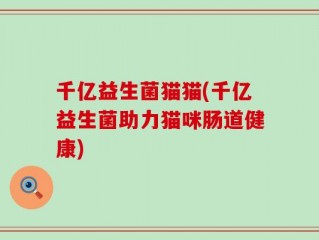 千亿益生菌猫猫(千亿益生菌助力猫咪肠道健康)