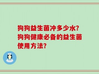 狗狗益生菌冲多少水？狗狗健康必备的益生菌使用方法？