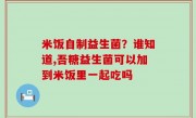 米饭自制益生菌？谁知道,吾糖益生菌可以加到米饭里一起吃吗