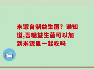 米饭自制益生菌？谁知道,吾糖益生菌可以加到米饭里一起吃吗
