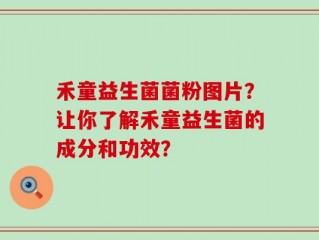 禾童益生菌菌粉图片？让你了解禾童益生菌的成分和功效？
