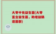大枣中有益生菌(大枣富含益生菌，助增益肠道菌群)