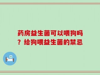 药房益生菌可以喂狗吗？给狗喂益生菌的禁忌