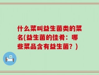 什么菜叫益生菌类的菜名(益生菌的佳肴：哪些菜品含有益生菌？)