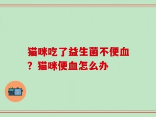 猫咪吃了益生菌不便血？猫咪便血怎么办