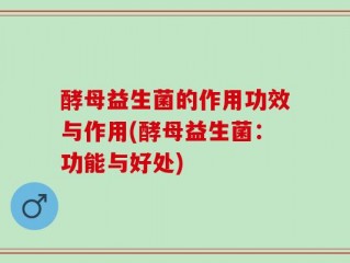 酵母益生菌的作用功效与作用(酵母益生菌：功能与好处)