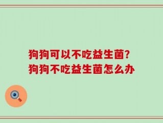 狗狗可以不吃益生菌？狗狗不吃益生菌怎么办
