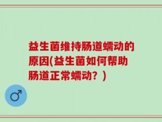 益生菌维持肠道蠕动的原因(益生菌如何帮助肠道正常蠕动？)