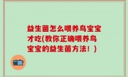 益生菌怎么喂养鸟宝宝才吃(教你正确喂养鸟宝宝的益生菌方法！)