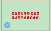 益生菌对种鸭(益生菌促进鸭子成长的好处)