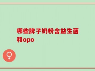 哪些牌子奶粉含益生菌和opo