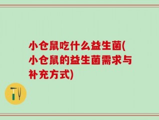 小仓鼠吃什么益生菌(小仓鼠的益生菌需求与补充方式)