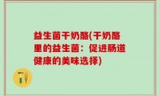 益生菌干奶酪(干奶酪里的益生菌：促进肠道健康的美味选择)