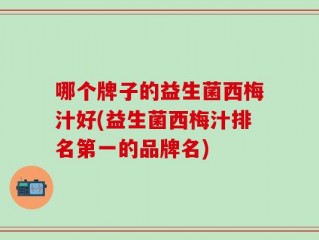 哪个牌子的益生菌西梅汁好(益生菌西梅汁排名第一的品牌名)