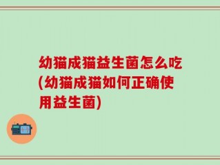 幼猫成猫益生菌怎么吃(幼猫成猫如何正确使用益生菌)