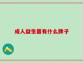 成人益生菌有什么牌子