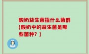 酸奶益生菌指什么菌群(酸奶中的益生菌是哪些菌种？)