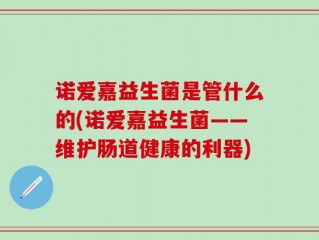 诺爱嘉益生菌是管什么的(诺爱嘉益生菌——维护肠道健康的利器)