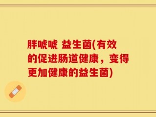 胖唬唬 益生菌(有效的促进肠道健康，变得更加健康的益生菌)