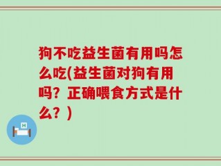 狗不吃益生菌有用吗怎么吃(益生菌对狗有用吗？正确喂食方式是什么？)