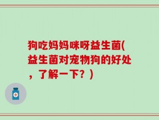狗吃妈妈咪呀益生菌(益生菌对宠物狗的好处，了解一下？)