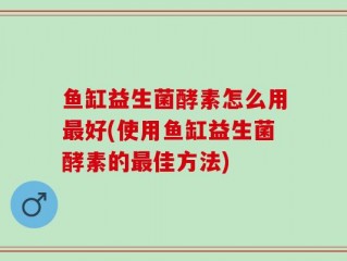 鱼缸益生菌酵素怎么用最好(使用鱼缸益生菌酵素的最佳方法)