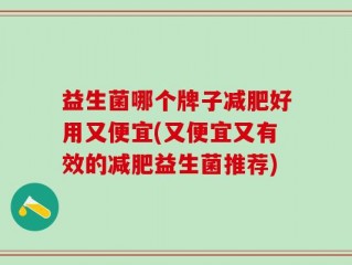 益生菌哪个牌子减肥好用又便宜(又便宜又有效的减肥益生菌推荐)